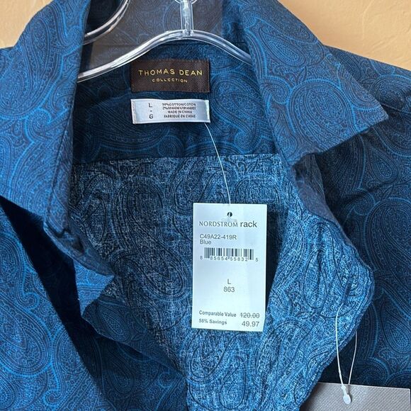 NWT THOMAS DEAN COLLECTION button down - Picture 2 of 4